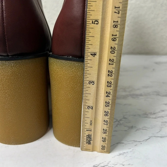 SUN STONE Womens Brown Lug Sole 1" Platform Lennii Round Toe Block Heel Booties - Picture 7 of 10